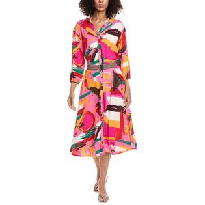 Pom Amsterdam Womens  Midi Shirtdress, Pink